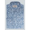 Chemise bleue à fleurs