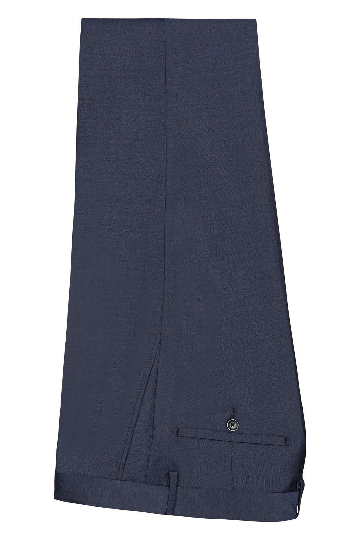 pantalon bleu marine en laine mélangée bayard